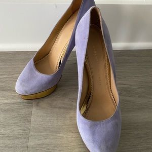 Charlotte Olympia 5.5” light purple pumps size38.5
